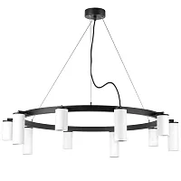 Люстра подвесная Рулло (Rullo) LR020365865 Lightstar белая на 10 ламп, основание чёрное в стиле хай-тек Люстра подвесная Рулло (Rullo) LR020365865 Lightstar белая на 10 ламп, основание чёрное в стиле хай-тек